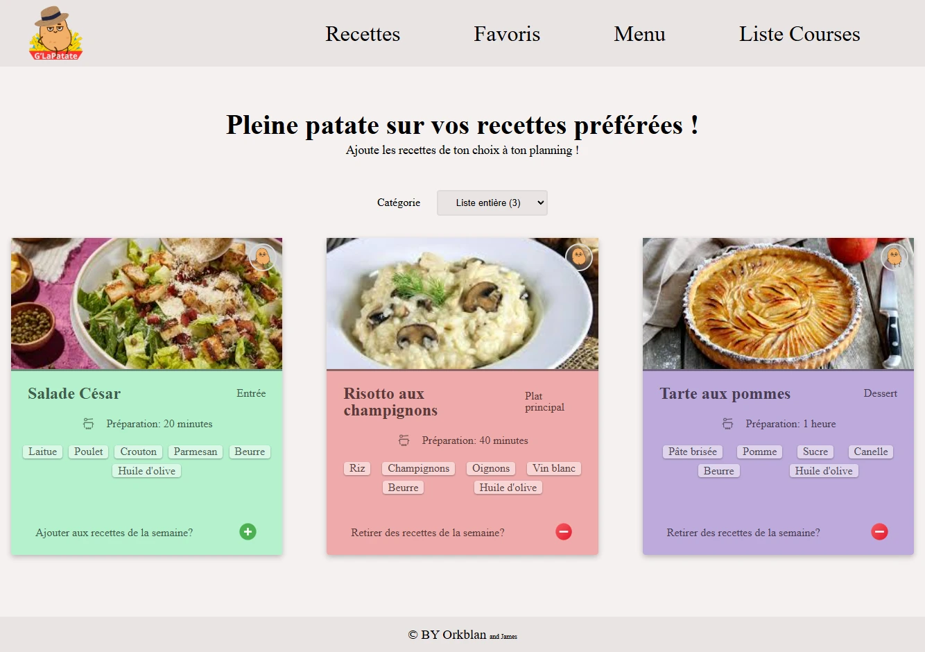 screenshot G'La Patate