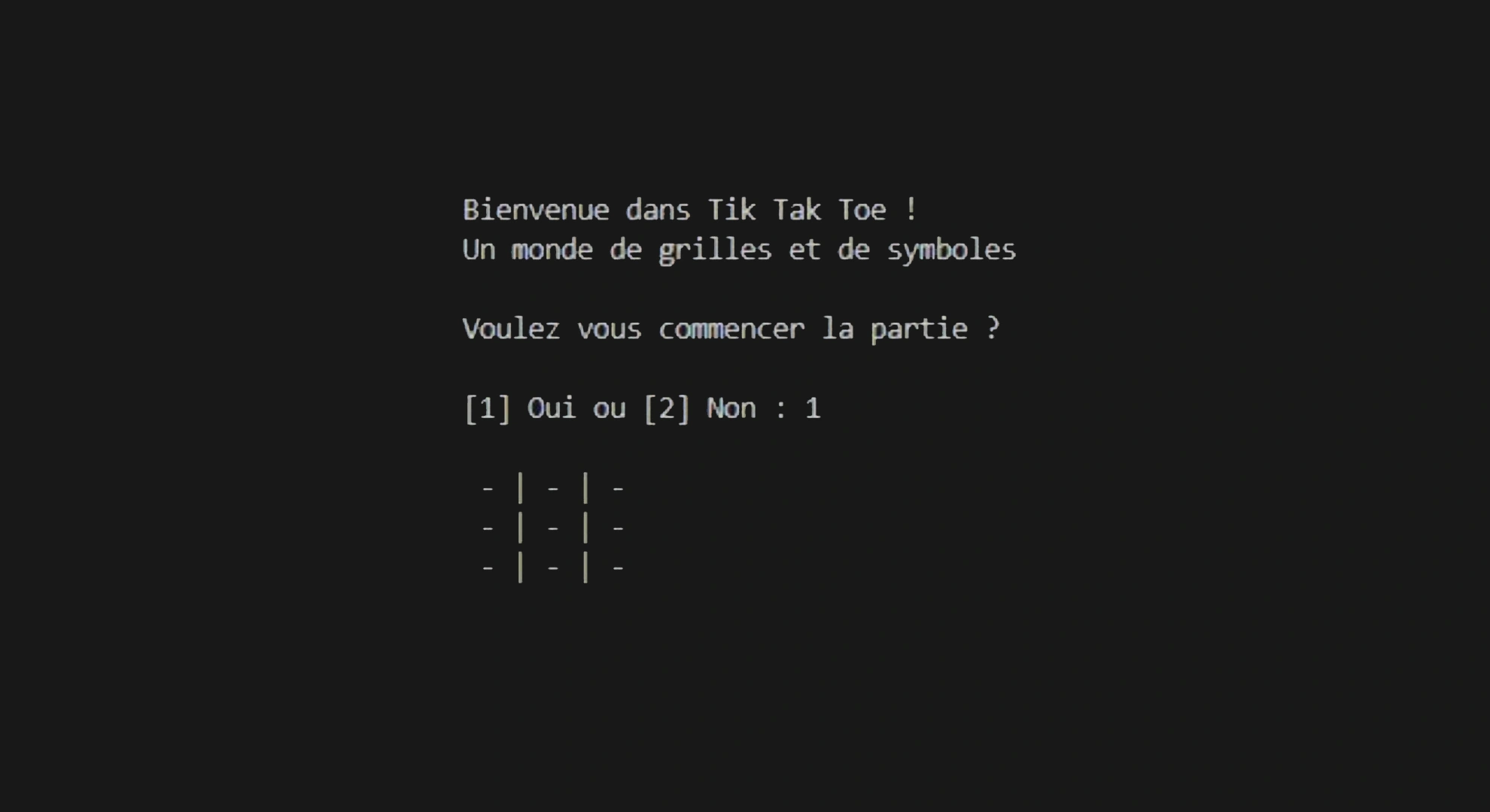 screenshot Jeu : Tik Tak Toe - Python